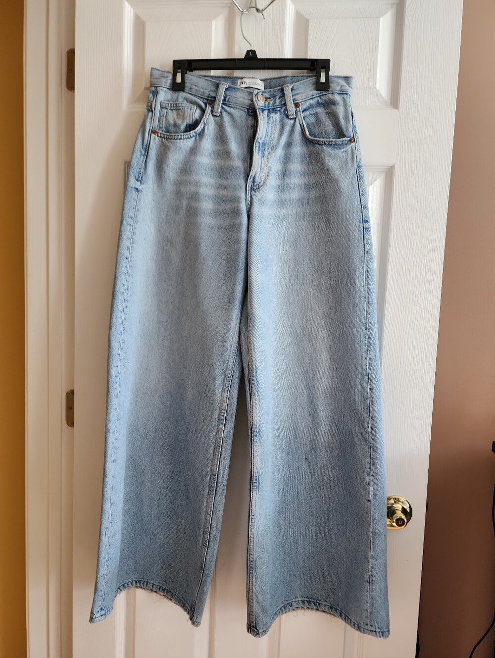 Zara Light Blue Wide Leg Jeans